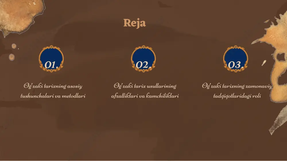lar, bu esa tarixiy voqealarni yanada aniqroq tushunishga yordam beradi. tadqiqotlar shuni ko‘rsatadiki, 78% tadqiqotchilar o‘z ishlarida intervyu metodidan foydalanadilar, bu esa ushbu metodning ahamiyatini ko‘rsatadi. shu bilan birga, har bir metodning qo‘llanilishi tarixiy tadqiqotlar uchun muhimdir, chunki ular turli xil manbalarni o‘rganishga imkon beradi. og’zaki tarixning tadqiqotlarda roli og’zaki tarix tadqiqotlarda tarixiy voqealar va insonlarning hayotini tushunishda muhim rol o'ynaydi. u tarixiy ma'lumotlarni to'plash va ularni yanada chuqurroq tahlil qilish imkonini beradi. zamonaviy tadqiqotlarda og’zaki tarixdan foydalanishga misollar: 1) an'anaviy tarixiy tadqiqotlarda shaxsiy tajribalarni o'rganish; 2) murakkab tarixiy vaziyatlarni tushunishda og’zaki hikoyalarni qo'llash. swot tahlilida kuchli tomonlar: og’zaki tarixning boy xotiralari, kuchsiz tomonlar: ishonchli manbalar etishmasligi. kelajak tadqiqotlari uchun tavsiyalar: og’zaki tarix metodlarini kengaytirish va yangi texnologiyalarni qo'llash, yosh avlodni ushbu tadqiqot usuli bilan tanishtirish. photo by europeana on unsplash photo by the new york public library on unsplash og’zaki tarix usullarining afzalliklari photo by sigmund on unsplash og’zaki …