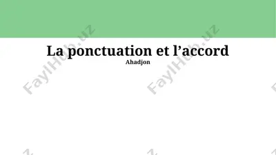 la ponctuation et lʼaccord — PPTX