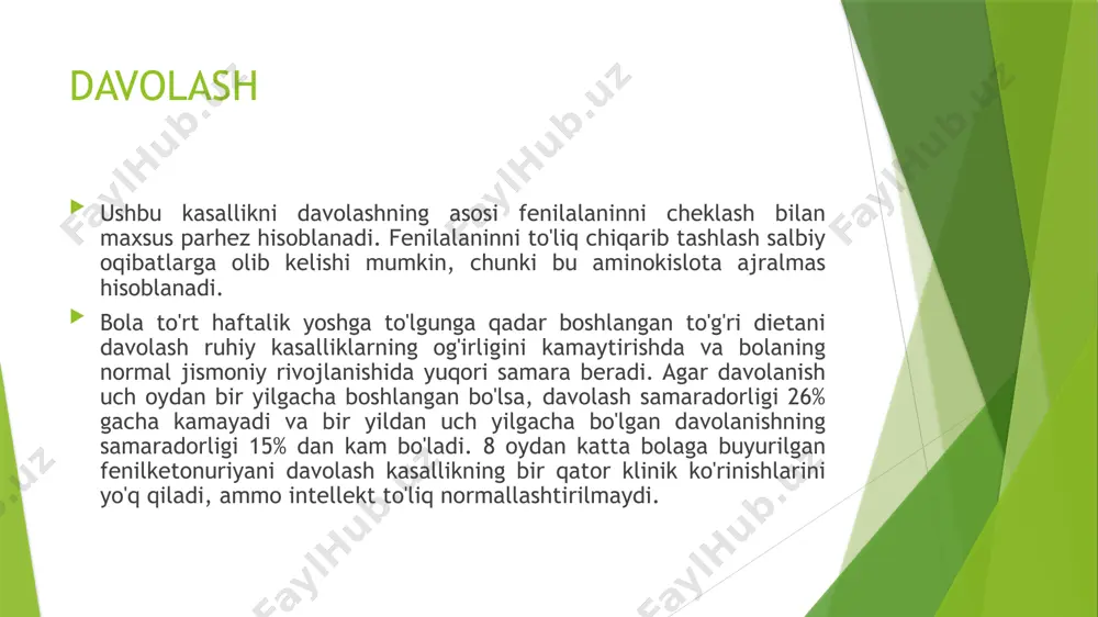 fenilketonuriya kasalligi haqida taqdimot - Page 5