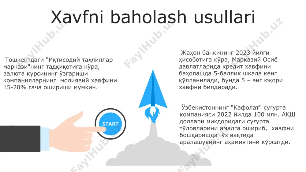 bankining hisobotlariga koʻra, global miqyosda operatsion xavflar, ayniqsa, rivojlanayotgan davlatlarda, ya'ni 2023 yilda afrika mamlakatlarida 15% gacha yalpi ichki mahsulotning pasayishiga olib kelishi mumkin. toshkent shahridagi yirik sanoat korxonalarining tahlili shuni koʻrsatdiki, operatsion xavflarni boshqarishga 5% dan kam mablagʻ sarflanadi, bu esa 10% dan yuqori boʻlishi kerak. xavfni boshqarish strategiyasi қозоғистоннинг астана шаҳридаги тажриба кўрсатдики, кучли хавфни бошқариш стратегиясига эга бўлган 50 та компаниянинг 80%и 2021 йилдаги глобал инқирозни муваффақиятли босиб ўтган. жаҳон банкининг 2023 йилги ҳисоботига кўра, самарқанддаги корхоналарнинг 35%и хавфни бошқаришда прогнозлаш ва молиявий моделлаштиришдан самарали фойдаланмайди. 2022 йилда тошкентдаги йирик корпорацияларнинг 70%и хавфни бошқариш стратегияси сифатида диверсификациядан фойдаланган, бу эса уларнинг молиявий барқарорлигини оширган. kredit xavfi 2022-yilda oʻzbekistondagi banklarning kredit xavfi darajasi 5% ga oshdi, bu esa yalpi ichki mahsulotning 2% ga kamayishiga olib keldi. bu ko'rsatkich jahon bankining hisobotlarida keltirilgan. toshkentdagi yirik korporatsiyalarning 70% dan ortig'i kredit xavfini boshqarish uchun xalqaro standartlarga asoslangan murakkab moliyaviy modellarni …