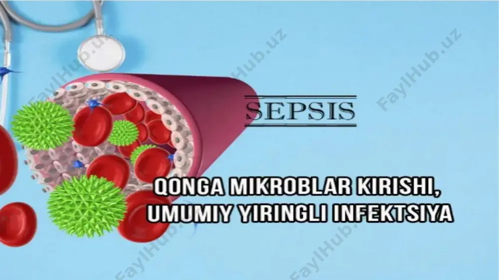 alashishi, shishishi, yurak va buyraklar faoliyatining yomonlashishi kuzatiladi. bemorning oyoq-qo‘llarida mayda qora dog‘lar paydo bo‘lib, bo‘g‘im va mushaklarida yallig‘lanishlar ro‘y beradi. yosh bolalarda esa sepsis ko‘pincha zotiljam (pnevmoniya) shaklida kechadi. sepsisning paydo bo‘lishida tashqi va ichki omillar muhim rol o‘ynaydi. masalan, u ba’zida hasharotlar (chivin, pashsha, kana, burga, o‘rgimchak) chaqqandan so‘ng ham yuzaga keladi. shuningdek, ba’zan teridagi ochiq jarohatlarga infeksiya tushganda, yaralarning bitishi kechikkanda, turli gangrenozlar (asosan oyoq gangrenasi)da, qorin bo‘shlig‘i a’zolaridagi jarrohliklardan so‘ng va o‘tkir xirurgik kasalliklar asorati sifatida paydo bo‘ladi. bir qancha turlari mavjud ginekologik sepsis jinsiy a’zolar faoliyatidagi ayrim o‘zgarishlar yoki kasalliklar (masalan, noqulay sharoitda qilingan abort, tug‘ruqning og‘ir o‘tishi, yiringli endometrit, salpingit)dan so‘ng ro‘y beradi. kriptogen sepsis ko‘pincha autoinfeksiyalar tufayli ma’lum sharoitda vujudga keladi, ya’ni infeksiyalar bodomcha bezlarida, tish granulomalarida, kengaygan bronxlarda, ichaklarda, taloqda o‘rnashgan bo‘lishi mumkin. tonzillogen sepsis ko‘pincha bodomcha bezlarning yiring boylashi va nekrozli yallig‘lanishi (angina) natijasida paydo bo‘ladi. rinogen sepsis burun va uning …