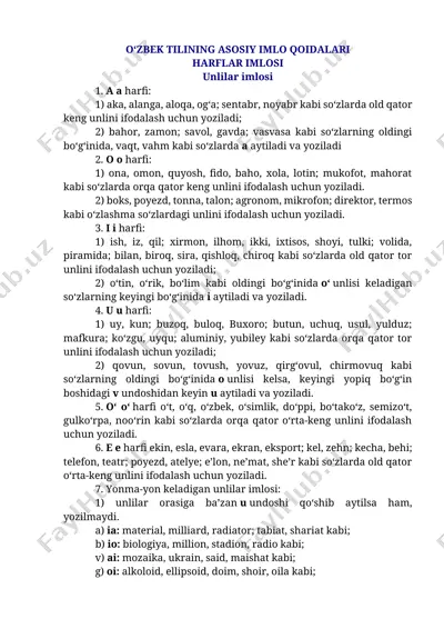 o‘zbek tilining asosiy imlo qoidalari — DOCX