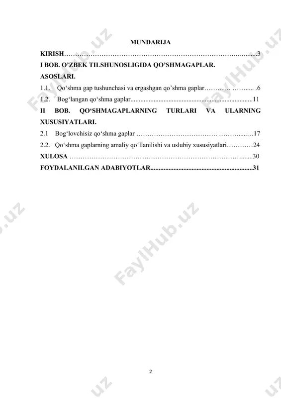 chilarning nutqiy kompetensiyasini oshirishga yordam beradi. bu esa savodxonlik va yozuv madaniyatining shakllanishida muhim omil hisoblanadi. 4. texnologik taraqqiyot va til o‘zgarishlari. raqamli texnologiyalar rivojlanishi bilan matnlarni avtomatik tahlil qilish, mashinaviy tarjima va sun’iy intellekt sohalarida qoʻshma gaplarning tuzilishi va ularning semantik bogʻliqligini oʻrganish dolzarb masala boʻlib bormoqda. ushbu omillar qoʻshma gaplarning oʻzbek tilshunosligida nafaqat nazariy, balki amaliy jihatdan ham chuqur oʻrganilishini taqozo etadi. mavzuning o‘rganilganlik darajasi. o‘zbek tilshunosligida qo‘shma gaplar masalasi uzoq yillardan buyon tilshunos olimlar tomonidan o‘rganilib kelinmoqda. bu sohada grammatik, sintaktik va semantik jihatlari bo‘yicha turli tadqiqotlar olib borilgan. quyida mavzuning o‘rganilganlik darajasini asosiy yo‘nalishlar bo‘yicha ko‘rib chiqamiz: 1. klassik tilshunoslikdagi tadqiqotlar. qo‘shma gaplar haqida dastlabki ilmiy fikrlar mahmud qoshg‘ariy va alisher navoiy asarlarida uchraydi. ular til birliklarining o‘zaro bog‘lanishi va gap tuzilishining ahamiyati haqida yozganlar. 2. sovet davri tadqiqotlari. o‘zbek tilshunosligida qo‘shma gaplarning ilmiy asoslari xx asrda shakllangan. fitrat, g‘ulomov, hojiyev kabi tilshunoslar bu mavzuga oid …