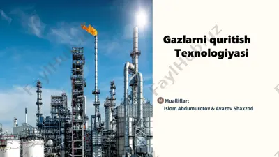 gazlarni quritish texnologiyasi — PPTX