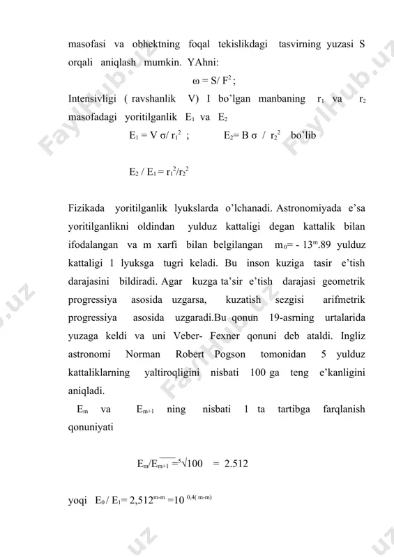 fotometrik tushunchalar. pogson formulasi - Page 4