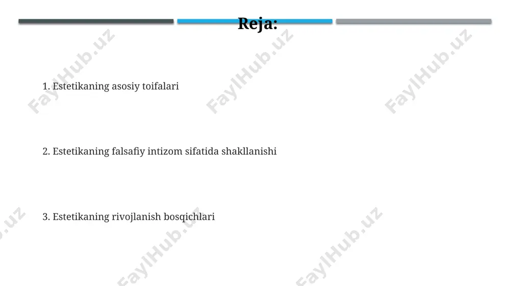 kuchaydi, bu klassik antiqa meʼrosining qayta tiklanishi bilan bogʻliq edi. qadimgi yunon estetikasi aristotelning "poetika" asarida mimesis (taqlid) nazariyasi orqali san'at asarlarining estetik ta'sirini 2 asosiy element – katharsis (ruhiy tozalash) va haqiqatni ifodalash – orqali tushuntirib beriladi. platonning "davlat" asarida go'zallikning 3 darajasi – hissiy, matematik va ideal go'zallik – ta'riflanib, ularning iyerarxiyasi aniq ko'rsatiladi. qadimgi yunon estetikasida "xushmuomalalik" (kalokagathia) tushunchasi jismoniy go'zallik va axloqiy fazilatlarning uyg'unligini, ya'ni 4 ta asosiy fazilat - donolik, adolat, jasorat va mo''tadillikni ifodalaydi. xix asr estetikasi germaniya idealizmi ta’siri ostida 19-asr estetikasi san’atni inson ruhiyatining ifodasi va insoniy qadriyatlarni aks ettiruvchi vosita sifatida ko‘rib chiqqan. xix asr estetik nazariyalarida subyektivlik va ob’ektivlik muammolari, ya’ni go‘zallikni idrok etishning shaxsiy tajriba va umuminsoniy qonunlar bilan bog‘liqligi muhokama qilingan. 19-asr estetikasida go‘zallikka nisbatan 3 asosiy yondashuv – klassik, romantik va realizm – mavjud bo‘lib, ular san’at asarlarini baholash va tushunishga turlicha yondashuvlarni aks ettirgan. estetikaning falsafiy …
