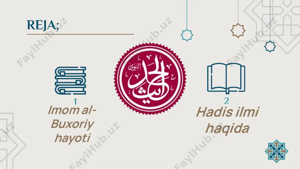 agan kishilarning hadislarni qur’oni karim oyatlari bilan adashtirib yuborishlaridan cho’chib, hadislarning yozib borilishiga ruxsat etmaganlar. biroq payg’ambar muhammad alayhis-salom huzurida sahoblar bo’lib, ular rasuli akramdan eshitgan hadislarini yodlab borganlar. jumladan, hazrati abu hurayra ana shunday mo’’tabar kishilardan biri bo’lib, hadislarni mukammal yodlab borgan. abu hurayra tomonidan qayd etilgan hadislar to’g’ri, ishonarli (sahih) hadislar hisoblangan. e’tiboringiz uchun rahmat! image1.png image2.png image3.jpeg image4.jpg image5.jpg