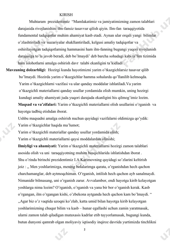 g, uni o’rganish zarur. avvalambor, endi hayotga kirib kelayotgan yoshlarga nima lozim? o’rganish, o’rganish va yana bir bor o’rganish kerak. kasb o’rgangan, ilm o’rgangan kishi, o’zbekona aytganda hech qachon kam bo’lmaydi. “ ,,agar biz o’z vaqtida uzoqni ko’zlab, katta umid bilan hayotga kirib kelayotgan yoshlarimizning chuqur bilim va kasb – hunar egallashi uchun zamin yaratmasak, ularni zamon talab qiladigan mutaxasis kadrlar etib tayyorlamasak, bugungi kunda, butun dunyoni qamrab olgan moliyaviy iqtisodiy inqiroz davrida yurtimizda tinchlikni saqlab, iqtisodiyotimizning barqaror o’sish sur’atlarini taminlashga, ayni shunday og’ir sharoitda xalqimiz hayotining tobora yuksalishiga erisha olarmidik. yo’q, albatta. “ shunday ekan biz yoshlar bizga yaratilgan imkoniyatlardan unumli foydalangan holda o’qib izlanishimiz va olgan bilimlarimizni amalda qo’llay olishimiz kerak. yarim o’tkazgichlarning elektr o’tkazuvchanligi yarim o‘tkazgichlarda elektr o‘tkazuvchanlikning ikki: elektron (n) va elektron-kovak (p) turi mavjud bo‘lib, ular jismda p-n o‘tishini vujudga keltiradi. bunday jismlarga katta va kichik quvvatga ega turli xildagi elektr to‘g‘rilagichlar, kuchaytirgich va generatorlar …
