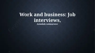 work and business: job interviews — PPTX