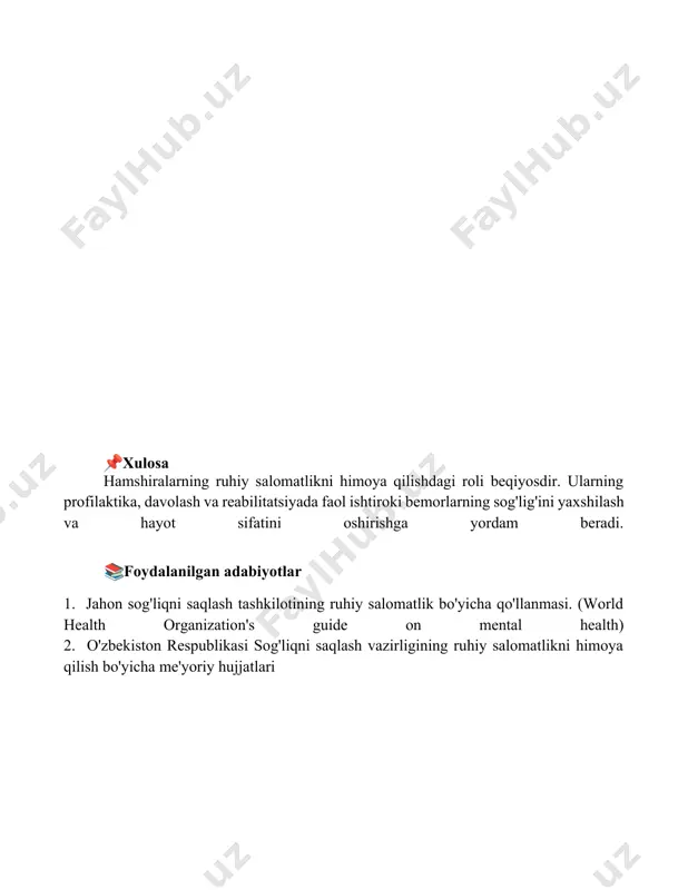 hamshiralar ruhiy salomatlikni himoya qilishda - Page 5