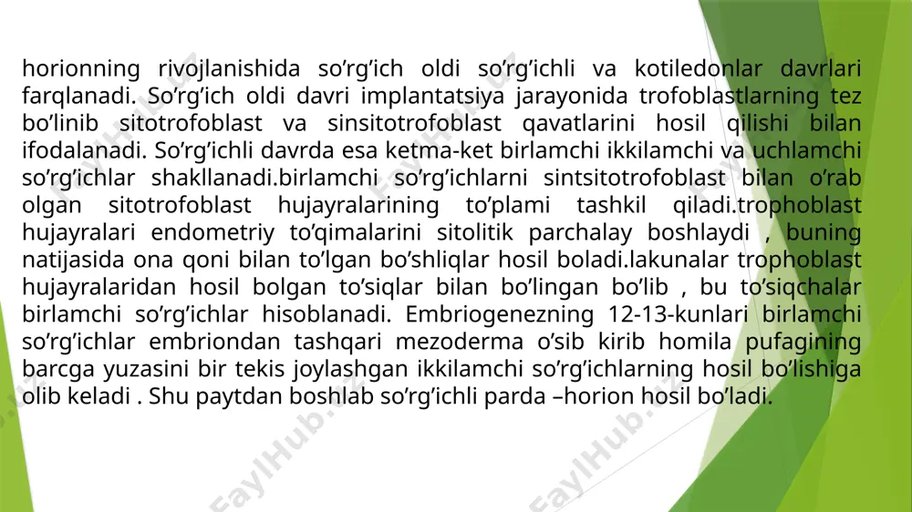 yo’ldosh rivojlanishi va kindik tizimchasi - Page 5
