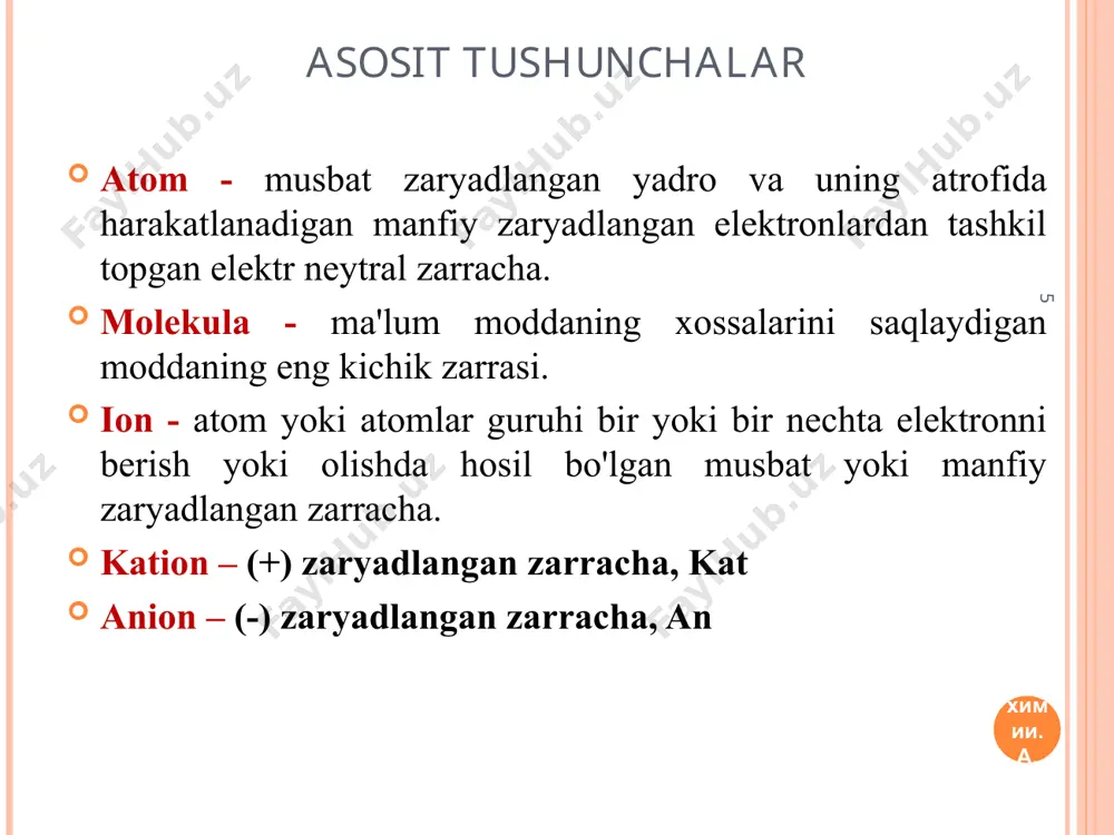 kimyoning asosiy tushuncha va qonunlari - Page 5