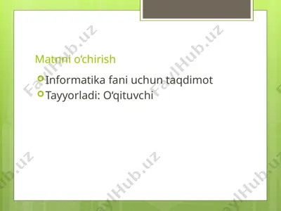 matnni o‘chirish — PPTX