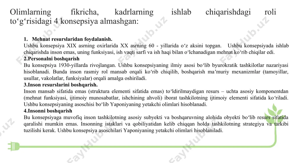 agan yoki ishlashni toʻxtatganlardir. gap davlat pensiya bilan taʼminlaydigan nogironlar haqida ketyapti. ular mehnat resurslari tarkibiga kiritilmaydi. biroq, ularning baʼzilari, ayniqsa ish joyida maqbul sharoitlar yaratilgan hollarda, ishlashi mumkin. bunday holda, ular mehnatga layoqatli yoshdagi mehnatga layoqatli aholiga taalluqli boʻladi. mehnat resurslari sonini hisob-kitob qilish sxemasi quyidagi koʻrinishga ega boʻlishi mumkin: mehnat resurslari mehnatga layoqatli yoshdagi aholi ishlamaydigan imtiyozli pensionerlar ishlaydigan pensionerlar va nogironlar ishlaydigan oʻsmirlar mehnat resurslari oʻrtacha yillik soni quyidagi formula boʻyicha aniqlanadi: lr = wapm – wtp, bunda:lr – mehnat resurslari; wapm – mehnatga layoqatli yoshdagi mehnatga layoqatli aholi; wtp – ishlayotgan oʻsmirlar va pensionerlar va nogironlar. wapm soni mehnatga layoqatli yoshdagi aholi mehnat resurslari inson resurslarini tavsiflovchi yagona tushuncha emas. rivojlangan bozor iqtisodiyotiga ega mamlakatlarda «iqtisodiy faol aholi» tushunchasi allaqachon paydo boʻlgan. bugungi kunda u oʻzbekiston respublikasida tan olingan, unga ish bilan band boʻlganlar va ish izlayotgan ishsizlar kiradi. iqtisodiy faol aholi - aholining daromad keltiradigan …