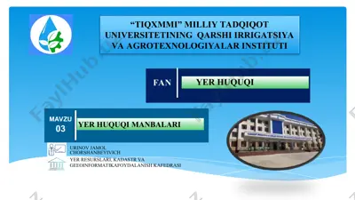 yer huquqi manbasi — PPT