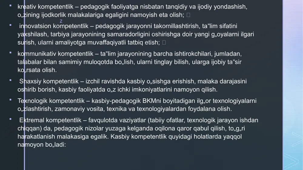 pedagogning kasbiy kompetentligining tuzilishi va mazmuni - Page 5