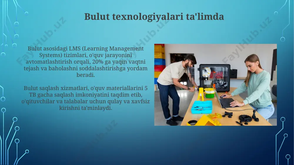 yadrosi monolit arxitekturaga ega emas, modulli tuzilishga ega, bu esa uni turli apparat vositalari va dasturiy ta'minotlarga moslashtirishni osonlashtiradi, yadroning 10 millionga yaqin satri bor. linux operatsion tizimi ochiq manbali kodga ega bo'lib, bu uning manba kodini o'zgartirish va tarqatishni bepul imkon beradi, shuningdek, 200 dan ortiq tarqatishlari mavjud. chrome os operatsion tizimi chrome os asosan bulutga asoslangan bo'lib, 100 gb dan ortiq ma'lumotlarni google drive orqali saqlash imkoniyatini beradi va bu talabalar uchun onlayn resurslarga tez kirishni ta'minlaydi. chrome os ning soddalashtirilgan interfeysi va avtomatik yangilanishlari tufayli tizimni boshqarish va texnik xizmat ko'rsatishga sarflanadigan vaqt sezilarli darajada kamayadi, bu esa o'qituvchilar va talabalar uchun afzallik hisoblanadi. ta'limda virtual mashinalardan foydalanish virtual mashinalar yordamida talabalar xavfsiz muhitda turli xil dasturlarni sinab ko'rishlari va operatsion tizimlar bilan tajriba o'tkazishlari mumkin, bu esa amaliy ko'nikmalarni rivojlantirishga yordam beradi. virtual mashinalar turli xil operatsion tizimlarni, masalan, windows, linux, macos-ni bir vaqtning o'zida ishga …