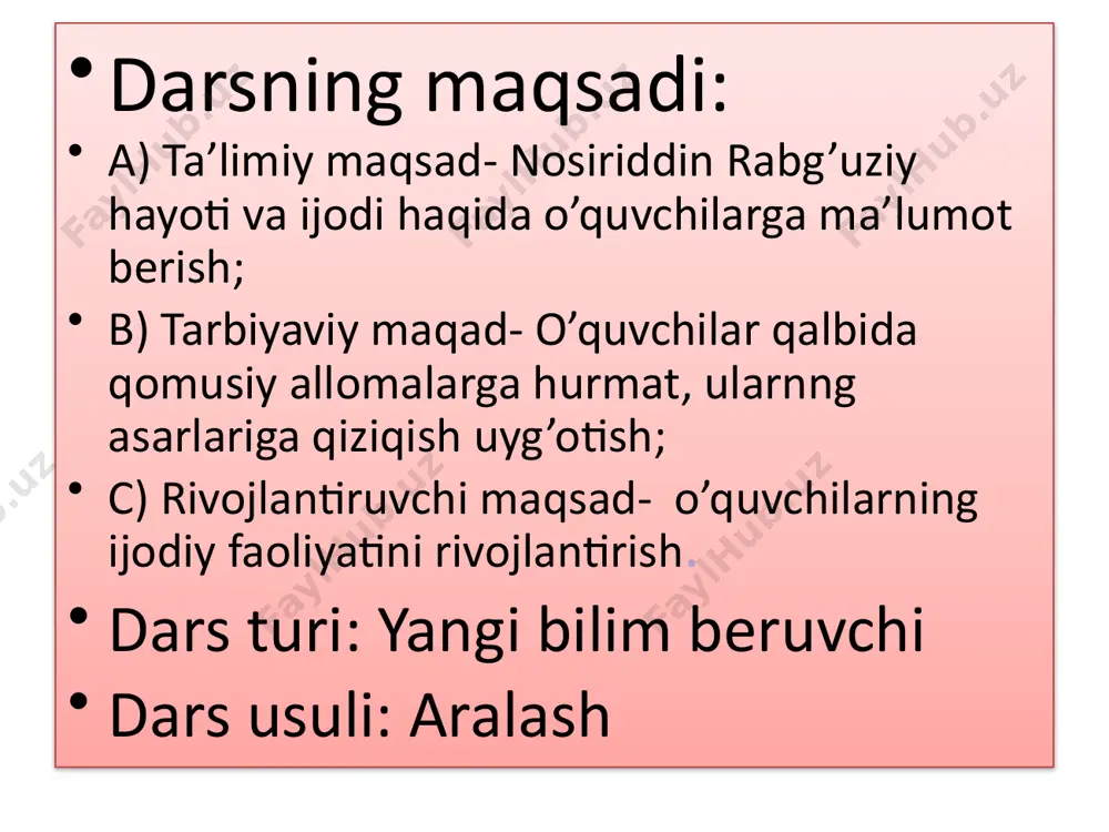 sar tili, uslubi. v. baholash. dars yakunida faol o’quvchilar taqdirlanadi va baholanadi. vi. uyga vazifa. adib hayoti va ijodini o’rganish, asar bilan tanishish. audio1.wav image1.jpeg image2.png image3.jpeg image4.jpeg image5.jpeg image6.jpeg image7.jpeg image8.jpeg image9.jpeg image10.png image11.png image12.jpeg image13.jpeg image14.jpeg image15.jpeg image16.jpeg /docprops/thumbnail.jpeg