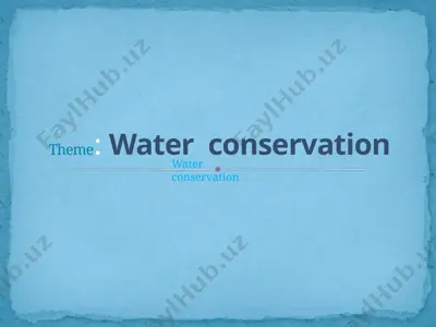 water conservation — PPTX