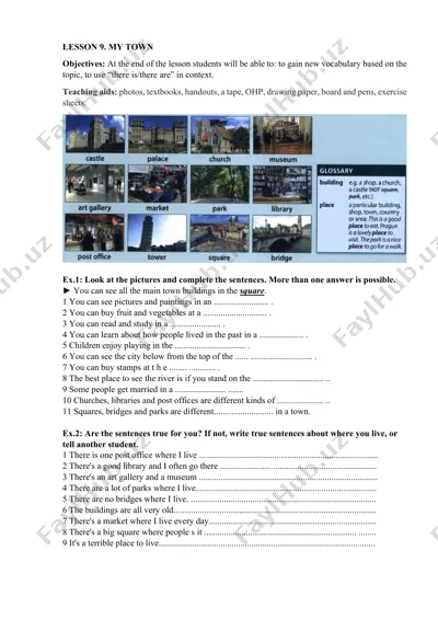 lesson 9: my town — DOCX