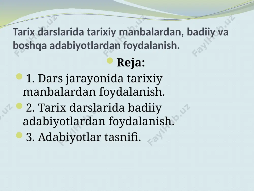 boyitilgan va bezatilgan bo’ladi. voqelikni ob’ektiv suratda tasvir qilgan asarlar, yodgorliklar bizgacha yetib kelmagan taqdirda uzoq o’tmishni, masalan qadimgi gretsiya tarixini yoritib berishda ana shunday asarlardan ham tanqid g’alviridan o’tkazib foydalaniladi. gomer davridagi jamiyat tarixi gomer dostonlaridan va qisman grek afsonalaridan olingan epizodlarni tahlil qilish asosida ta’riflab beriladi, badiiy yodgorliklarning asosiy ahamiyati shundan iboratki, ular o’z zamonidagi jamiyatning g’oyasini aks ettiradi va buni o’quvchilarning tushunib olishlariga, tarixiy hodisalar va arboblarning yorqin badiiy obrazlarini ravshan tasavvur qilishlariga yordam beradi. shu bilan birga o’quvchilar badiiy adabiyotning jamiyat hayotidagi roli bilan ham aniq misollarda tanishadilar. masalan, «roland haqida qo’shiq» nomli asarda karlning o’zi va uning jangchilari ideallashtirilib u olib borgan urushlar tarixi buzib ko’rsatiladi. shu bilan birga, bu asar ritsarlarning mardligi, o’z sen’origa sodiqligi, fidokorligi bilan, shuningdek o’rta asrlar adabiyotining ana shu turi bilan tanishti­radi. «roland haqida qo’shiq» shu adabiyot turining eng yaqqol namunasidir. roland uydirma obraz bo’lsada undagi ajoyib fazi­latlar o’quvchilarga ijobiy …