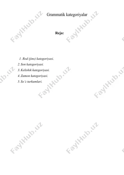 grammatik kategoriyalar — DOC