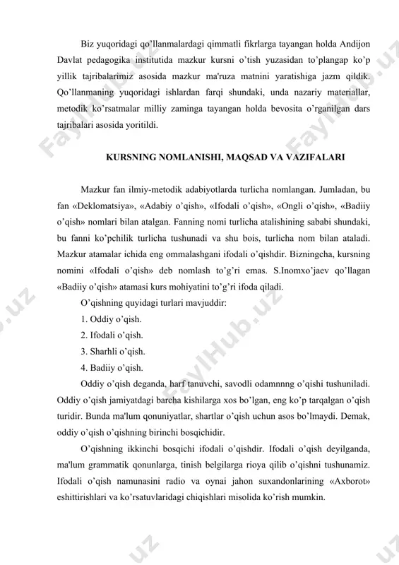 tasida ham to’la ifoda qila olmasligi kechirilmas holdir. o’qish turlari ichida sharhli o’qish muhim rol o’ynaydi. sharhli o’qish badiiy o’qishga o’tishdagi muhim bosqichdir. sharhli o’qish deyilganda, matndagi so’zlar, iboralar ma'nosi, mazmunini o’qish jarayonida izohlanishi tushuniladi. sharhli o’qish o’zbek xalqi hayotida chuqur ildizlarga egadir. o’tmishda kishilarimiz navoiyxonlik, bedilxonlik, fuzuliyxonlik, mashrabxonlik kechalariga yig’ilganlar. sandal atrofidagi gurunglarda yuqoridagi nomlari qayd etilgan shoirlar ash'orlari o’qilib, ularning ma'no va mazmuni sharhlangan. bunday suhbatlar adabiyot ixlosmandlarining fikrlash doirasini kengaytirgan, adabiy faktlarni har tomonlama tushunishga imkon bergan. andijonlik zukko adabiyotshunoslar ulfat, h. razzoqov, boqir, eshon aka, n.qobulovlar bilan ko’p hamsuhbat bo’lganman. navoiyning 525 yillik to’yi munosabati bilan oynai jahonda tashkil etilgan «o’tkir zehnlilar mushoirasi» ko’rsativiga tayyorgarlik jarayonida ustozlardan ko’p narsa o’rganganmiz. suhbatlarning birida ulfat domla sharhli o’qishga doir ibratli bir misolni so’zlab bergan edi. u misol fuzuliyning quyidagi bayti haqida: azal kotiblari ushshoq baxtin qora yozmishlar, bu mazmun ila xatt ul safxai ruxsora yozmishlar. bu baytdagi «qora» …