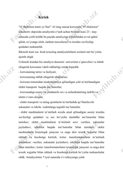 elektr transporti ta'mirlash texnikasi — DOCX
