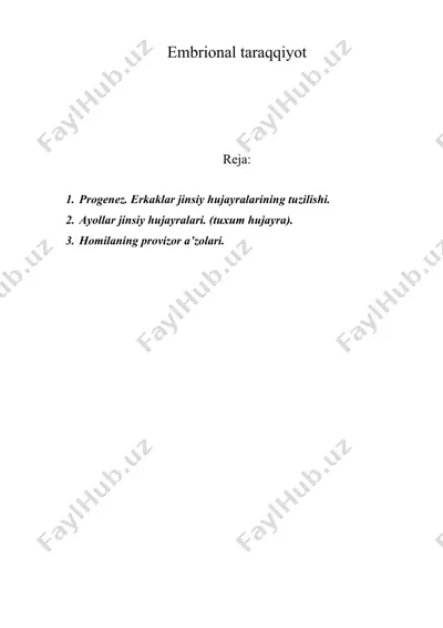 embrional taraqqiyot — DOC