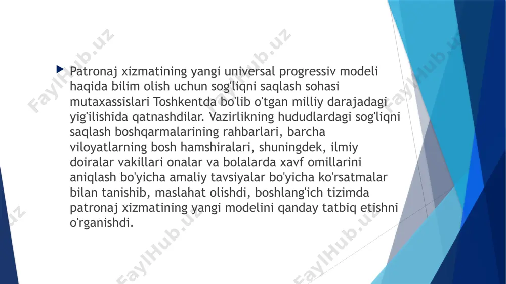 na boshqa ko‘pgina o‘zgarishlar bo‘ladi, ona atrofidagi insonlar bu o‘zgarishni tushunib, unga psixologik yordam berishi kerak. tugʻruqqa yordam berish — homiladorlik, tugʻruq va chilla davrida ayollar sogʻligʻini muhofaza etishga qaratilgan profilaktika va davo tadbirlari sistemasi. tugʻruqqa yordam berishb. onalar va bolalar muhofazasinnnt muhim boʻlimidir. oʻzbekistonda tugʻruqqa yordam berishb. sistemasi tugʻruqxonalar, ayollar konsultatsiyasi, qishloq vrachlik punktlari, kasalxonalarning akusherlikginekologiya boʻlimlarida amalga oshiriladi. bu yerda ayollarga oʻz vaqtida yuqori malakali ixtisoslashgan akusherginekolog yordam koʻrsatad tugʻruqqa yordam berishb. tashkiliy va ilmiymetodik asoslarining birligi, tugʻruqqa yordam berishb. muassasalari ishlab chiqqan profilaktika, davo, diagnostikaning eng yangi usullarini tibbiyot amaliyotiga tatbiq etish, tibbiyot kadrlari malakasini muntazam oshirib borish aholiga akusherginekologik yordam koʻrsatishning tobora yaxshilanib borishiga imkon beradi. oʻzbekistonda tugʻruqqa yordam berishb. ishini yaxshilash maqsadida tugʻruqxonalar ayollar maslahatxonasi bilan birlashtirilgan, ular vrachlik uchastkasi boʻyicha ish olib boradi; bu esa ginekologik kasalliklar va homiladorlik asoratlarini barvaqt aniqlash, homilador ayollarni muntazam kuzatib borish va zaruriyat boʻlsa, davolash, koʻzi yoriydigan ayollarni …