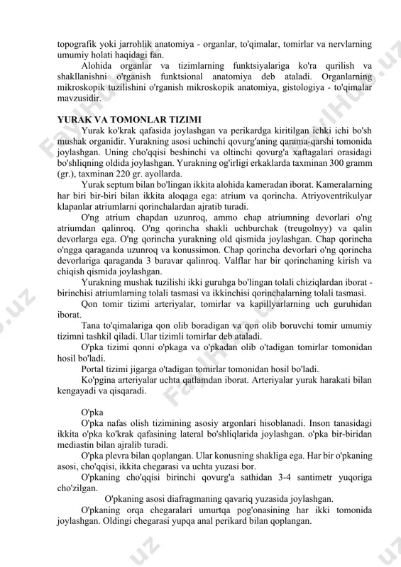 15 yoshdan 19 yoshgacha bo‘lgan o‘rta maktabga boradilar. bolalarning qariyb 90 foizi davlat maktabida o‘qiydi, bu bepul. qolgan 10 foizi esa diniy ta'limni o'z ichiga olgan xususiy maktablarga boradi. ular davlat maktablariga o'xshaydi, lekin ota-onalar farzandlarining ushbu maktablarga borishi uchun pul to'lashlari kerak. ta'limga sarflanadigan pul miqdori shtatdan shtatga farq qiladi. o'rganilayotgan mavzular ham bir oz farq qiladi. o'quv yili odatda sentyabrdan iyungacha davom etadi. o'rta maktab darajasida ba'zi ixtisoslashtirilgan maktablar mavjud. anatomiya inson anatomiyasi - bu inson organizmining shakllari va tuzilishiga ko'ra, ularning funktsiyalari, alohida tizim va organlarning rivojlanishi va atrof-muhit bilan bog'liqligi haqidagi fan. anatomiya nazariy va amaliy tibbiyotning asosiy fanlaridan biridir. inson organizmini anatomik o'rganish - bu organlarning ichki shakllanishini o'rganish. tegishli material uchun o'rganish organlar tizimiga, ularning umumiy funktsiyalariga, shakllanishi va rivojlanishiga qarab beriladi. shunday qilib, anatomiya quyidagi qismlarga bo'linadi; osteologiya - suyaklar fanidan, astrologiya - suyaklar bog'lanishidan, biologiya - mushaklardan, splanxnolodiyadan - ichki organlardan, antilogiyadan …