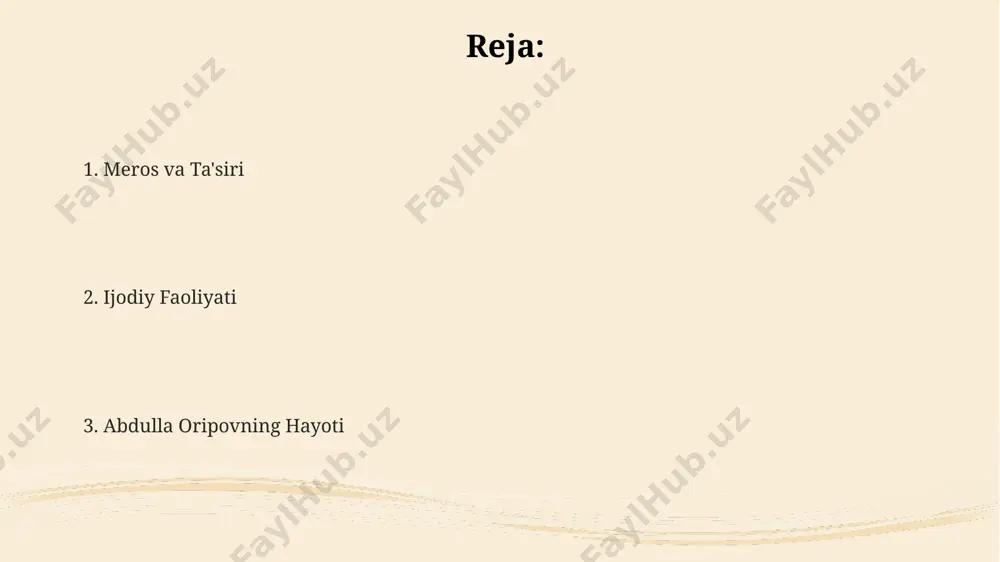 o'zbekistonning samarqand shahrida yozilgan, milliy qadriyatlarga bag'ishlangan 200 dan ortiq she'rlarni o'z ichiga oladi. abdulla oripovning erta hayoti abdulla oripov 1941-yilda, farg'ona viloyatining marg'ilon shahrida, kam ta'minlangan oilada tug'ilgan, bu uning keyingi hayotida ijodga bo'lgan kuchli ta'sirini belgilaydi. 20 yoshga to'lmagan yoshida, oripov o'zining birinchi she'rlarini yoza boshladi, bu she'rlar o'z davrining ijtimoiy-siyosiy muammolarini aks ettirgan. yoshligida, 15 yoshida, oripov marg'ilon shahridagi musiqa maktabiga o'qishga kirdi, bu yerda musiqa nazariyasi va kompozitsiya asoslarini o'rgangan. vatan, muhabbat va inson mavzusi "vatan, muhabbat va inson mavzusi" asari 1980-yillarning oxirida yozilgan bo'lib, unda 20 dan ortiq she'rlar, o'zbekistonning turli hududlariga bag'ishlangan lirik asarlar mavjud. kitobda ifodalangan vatanparvarlik tuyg'ulari, muhabbat va insoniylik masalalari sovet davri adabiyoti doirasida yangicha, 30 dan ortiq ijodiy usullar orqali aks ettirilgan. "vatan, muhabbat va inson mavzusi" asarning bir qancha she'rlari toshkent, samarqand va buxoro kabi shaharlarning go'zal manzaralariga bag'ishlangan bo'lib, 50 ga yaqin baytlar orqali ifodalangan. tarjima faoliyati va …