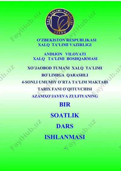 darsni tashkil qilish jarayoni — DOCX