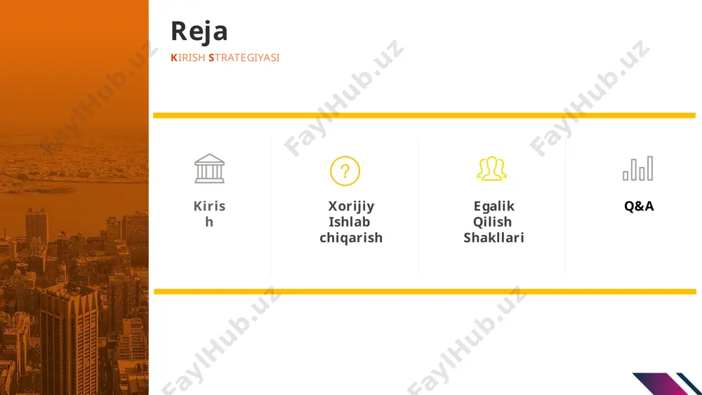 unga obligatsiyaning nominal qiymatini oladi ammo bu chet elda biznesga egalik huquqini nazorat qilish huquqini bermaydi to'g'ridan-to'g'ri xorijiy investitsiyalar - investor investitsiya qilingan kapitaldan foydalanish ustidan nazoratni saqlab qolish va boshqarish huquqini beradi kirish strategiyasi agar kompaniyalar chet el faoliyatida yuqoriroq nazaoratni saqlab qolmoqchi bo`lsa qaysi kirish strategiyasini tanlashi kerak? investitsiya investitsion trend kirish strategiyasi agar kompaniyalar chet el faoliyatida yuqoriroq nazaoratni saqlab qolmoqchi bo`lsa qaysi kirish strategiyasini tanlashi kerak? investitsiya investitsion trend kirish strategiyasi agar kompaniyalar chet el faoliyatida yuqoriroq nazaoratni saqlab qolmoqchi bo`lsa qaysi kirish strategiyasini tanlashi kerak? investitsiya investitsion trend kirish strategiyasi agar kompaniyalar chet el faoliyatida yuqoriroq nazaoratni saqlab qolmoqchi bo`lsa qaysi kirish strategiyasini tanlashi kerak? investitsiya investitsion trend kirish strategiyasi agar kompaniyalar chet el faoliyatida yuqoriroq nazaoratni saqlab qolmoqchi bo`lsa qaysi kirish strategiyasini tanlashi kerak? bugungi kunda tmk jahon yaim-ning 25 foizini tashkil etadi va tmk-larning ichki (intrafirm) savdo (ya'ni, asosiy firma va uning xorijiy …