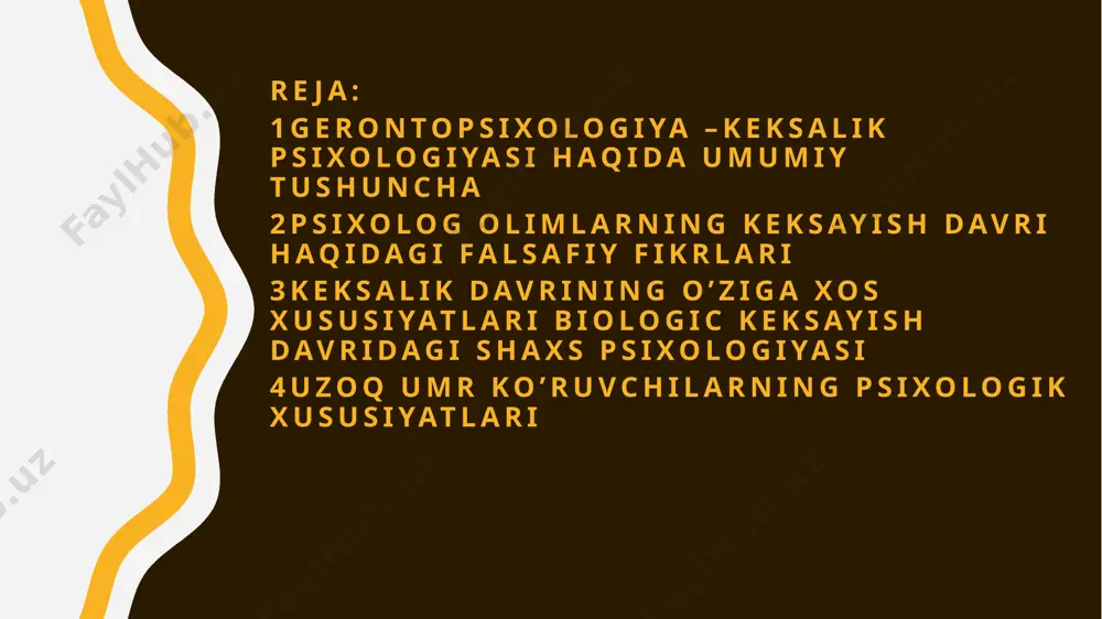 ning sodir bo’lishi. ijtimoiy keksayish — individ keksayishni jamiyat bilan, ijtimoiy rollarni bajarish bilan chexiyalik professor b.prijigoda: 60-75 — qarilik, 75-100 yosh keksalik. dj.birren: 50—75 yosh so‘nggi yetuklik, 75 yoshdan keyin qarilik. d.b. bromley qarilikning 3 bosqichini ko‘rsatib o‘tadi: 65-70 yosh sevimli ishdan uzoqlashish; 70 yoshdan keyin keksalik; 110 yoshgacha — munkillaganlik, qarib kasalga chalinish va o‘lim. butunjahon sog‘liqni saqlash yevropa byurosining klassifikatsiyasiga muvofiq, erkaklarda qarilik 61—74 yosh, ayollarda 55—74 yosh, 75 dan keyin keksalik boshlanadi, 90 yoshdan keyin uzoq umr ko‘ruvchilar deb ataladi. qarilik davrida rivojlanishning yosh vazifalari quyidagilarda bolishi mumkin: — yosh o‘zgarishlariga moslashish, tana, psixofiziologik; — keksalikni adekvat idrok etish (salbiy stereotiplarga qarshi turish); — vaqtni aql bilan taqsimlash, qolgan hayotini maqsadga yo‘naltirib foydalanish; — rollarni qayta yo‘naltirish, eski rollar pozitsiyasidan voz kechish va yangilarini shakllantirish; — yaqin insonlarning yo‘qotilishi va farzandlarning uzoqlashishi munosabati bilan boladigan affektiv holatlarga qarshi kurashish, emotsional egiluvchanlikni saqlash; — ruhiy egiluvchanlikka intilish …