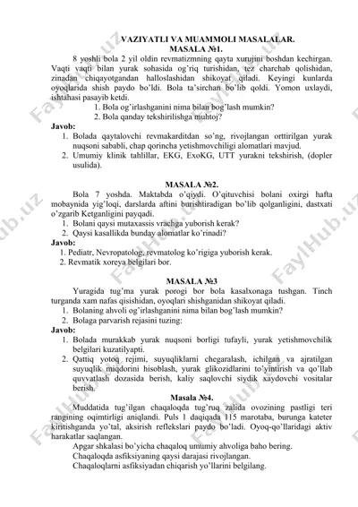 vaziyatli va muammoli masalalar — DOCX