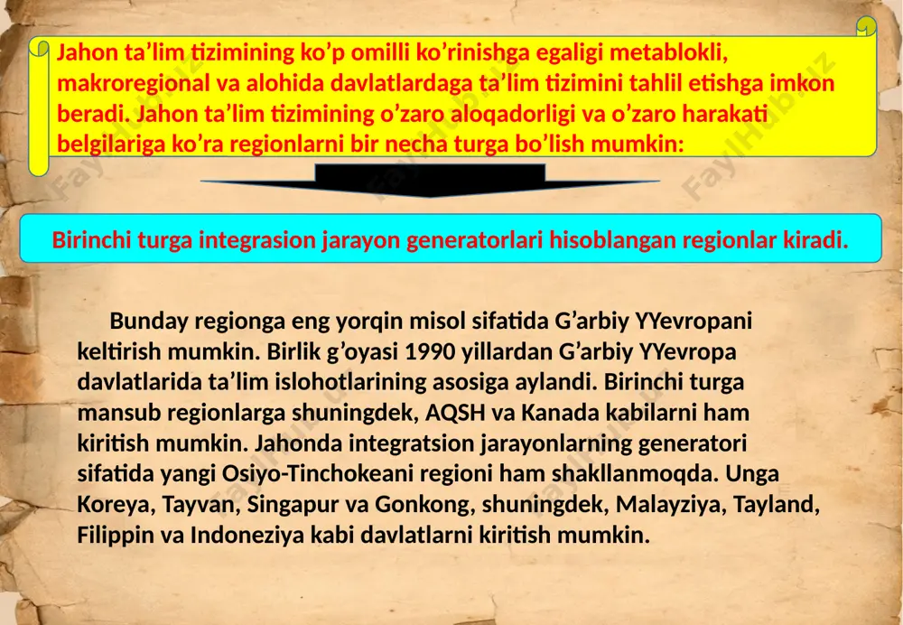 t); act. (amerikan kollej test) sinovlari. bulardan tashqari murakkablashtirilgan sinov ham bor. bu sinovni oliy maktablarga kirayotgan barcha talabalar topshirishi shart emas. mabodo biror talaba shu murakkablashtirilgan sinovlarni topshirib universitetga kirsa, u talabaga maxsus stipendiya beriladi. sat sinovlari murakkabroq bo‘ladi. mashhur universitetlarga kirish uchun sat sinovlarini albatta topshirish shart. amerikaning eng katta boyligi — bu aql. aql bu mamlakatda qadrlanadi . a’lochi talabalar o‘quv yurtlarining faxri sanalgani sababli ham, ularga turli yo‘llar bilan yordam berish, stipendiyalar tayinlash orqali ularni o‘quv yurtlarida saqlashga harakat qiladilar. . o‘zi tanlagan sohada yutuqlarga erishayotgan talabalar ro‘yxati har yili alohida kitob bobida nashr etib turiladi. bundan maqsad mazkur soha bilan qiziquvchi kompaniyalaming e’tiborini bo‘lajak olimlarga qaratishdir yuqorida sanab o‘tilgan sinovlarning natijalari va yuqori sinflarda barcha fanlardan olgan baholarining o‘rtacha miqdori talabaniuniversitetga qabul qilish yoki qilmaslik uchun asos hisoblanadi. amerika kollejlari ikki va to‘rt yillik bo‘lib, ikki yillik kollejlarni bitirgan talaba oliy ta’lim pog‘onasidagi birlamchi darajaga …