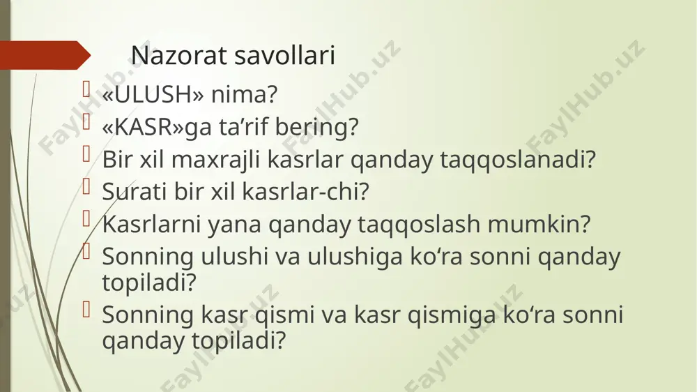 boshlang'ich sinflar ulush va kasrlarni o'qitish metodikasi - Page 3