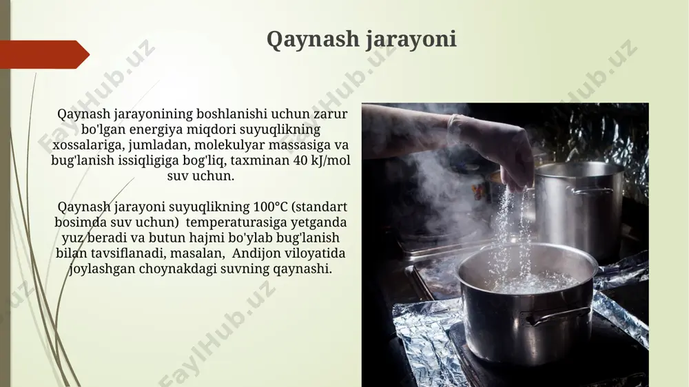 suyuqlikning bugʻlanishi va qaynashi - Page 3
