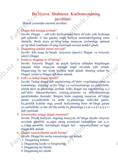 diqqat turlari va ularning xususiyatlari — DOCX