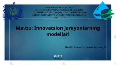 innovatsion jarayonlarning modellari — PPTX
