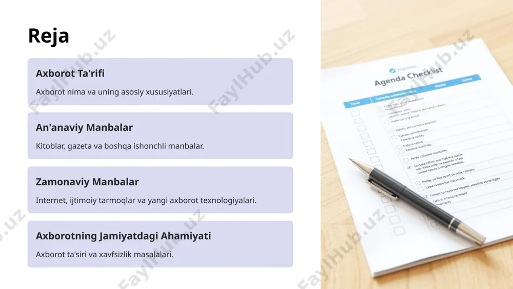 rotning qimmatini anglash axborot - kuch to‘g‘ri foydalanish jamiyat rivojini tezlashtiradi bilim - boylik har doim ishonchli manbalarni tanlash muhim tanqidiy fikrlash axborotni ehtiyotkorlik bilan baholash kerak 9 foydalanilgan adabiyotlar ziyonet.uz wikipediya.org 10 image1.png image2.png image3.png image4.png image5.png image6.png image7.png image8.png image9.png image10.png image11.png