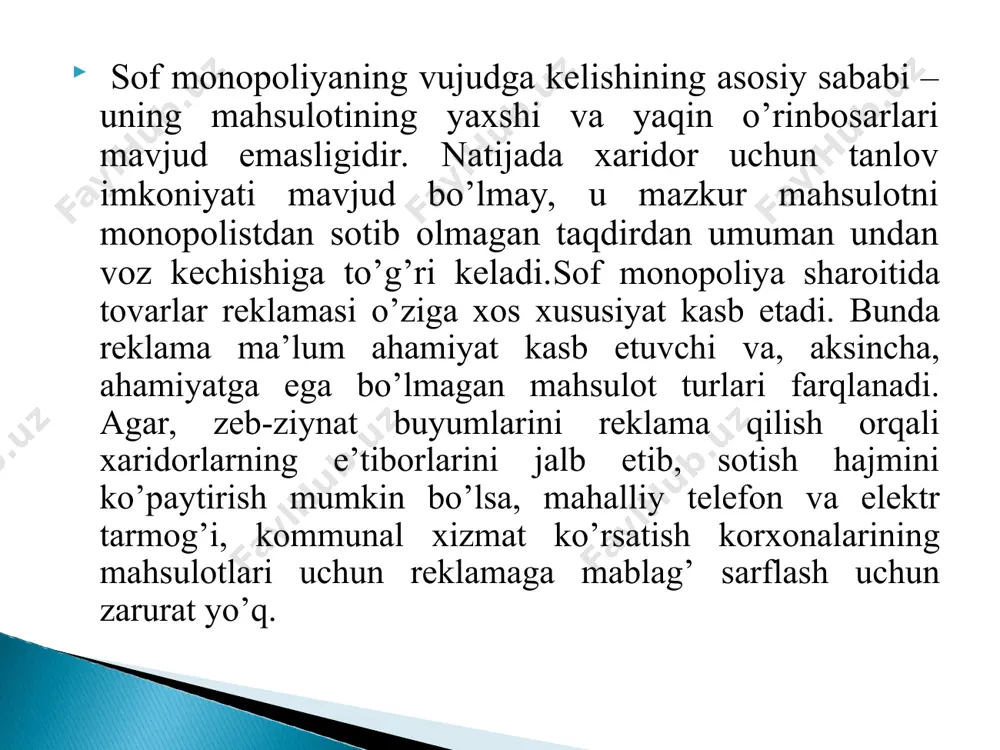 monopoliyalar, ularning amal qilishi va tartibga solish hususiyatlari. - Page 5