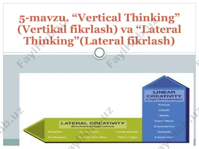 vertikal fikrlash va lateral fikrlash — PPTX