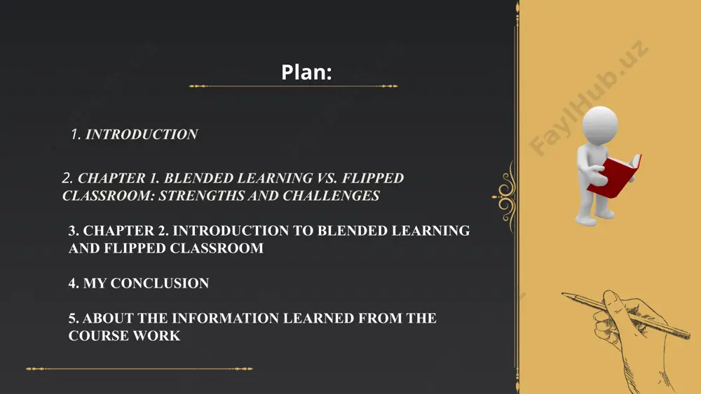 include important information about flipped classroom, online games related to these classes and challenges in flipped classroom and blended learning . used of sources this chapter:essentials for blended learning: a standards-based guide. new york: routledge. thorne, k. 2003, kon, i. s. psychology of independence / i. s. kon // health pedagogy. - m., 2007. - 287 p, luneva, o. v. features of the development of independence in primary school age / o. v. luneva // problems of modern pedagogical education. 2016. -№4. - p.242-248 and another internet websites. ... t.me/slaydai_bot . my conclusion the purpose of this technique is to determine the level of assessment of one’s own independence. one of the most important tasks facing the school at the present stage of its development is to instill in schoolchildren a desire to improve their knowledge and teach them to apply it in practice. the depth and strength of knowledge …