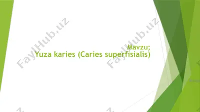 yuzakaries (caries superfisialis) — PPTX