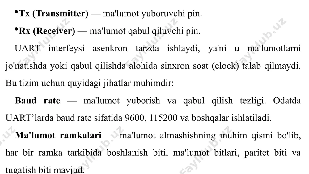 ketma-ket ma’lumot almashish interfeysi (uart) - Page 3