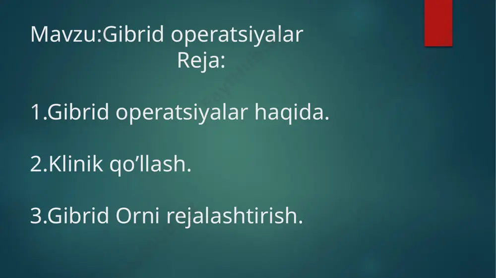 mobil c-qo'l , ultratovush va endoskopiya ko'rinishida operatsiya xonasining standart qismi bo'lib kelgan bo'lsa-da , bu yangi minimal invaziv muolajalar tananing kichik qismlarini ko'rsatadigan tibbiy tasvirni talab qiladi, masalan. yurak mushagida anjiyografik uskunalar bilan nozik tomirlar gibrid operatsiya xonalari hozirda ko'p hollarda yurak, qon tomir va neyroxirurgiyada qo'llaniladi, ammo boshqa ko'plab jarrohlik turlarida foydalanish mumkin. yurak-qon tomir jarrohligi tahrirlash yurak qopqog'ini almashtirish operatsiyalari, aritmiya va aorta anevrizmasi operatsiyalari gibrid operatsiya xonasining tibbiy tasviridan foydalanishdan foyda keltiradi. gibrid kardiojarrohlik ushbu kasalliklarni davolashda keng qo'llaniladigan usuldir. bundan tashqari, aorta anevrizmasini ko'proq endovaskulyar davolash tendentsiyasi gibrid tomir jarrohligida angiografik tizimlarning ko'payishiga olib keldi . ayniqsa, murakkab endograftlar uchun gibrid operatsiya xonasi ajralmas hisoblanadi. bundan tashqari, u intensiv terapiya uchun juda mos keladi . ba'zi jarrohlar operatsiya vaqtida murakkab endograftlarning holatini ikki marta tekshiribgina qolmay, balki operatsiyani rejalashtirish uchun hamrohlik qiluvchi ilovalar bilan o'zlarining angiografiya tizimlaridan foydalanadilar. odatda, operatsiyadan oldin olingan kompyuter tomografiyasi va …