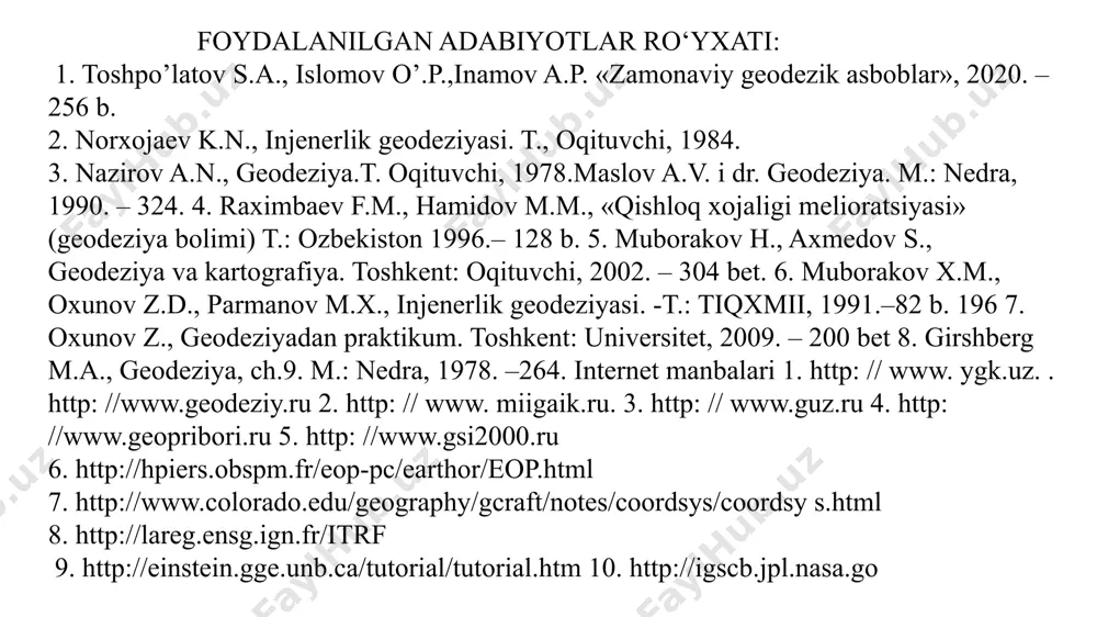 y vazifalar hal qilinadiki, ya’ni, rejalash ishlarining asosiy elementlari bo’lib, joyda loyihaviy burchak o’lchash, loyihaviy masofani qo’yish, loyihaviy otmetkani joyiga ko’chirish, loyihaviy chiziq va tekislikni joyiga ko’chirishlar, topografik xarita va rejalarni yaratish va yangilash hisoblanadi. zamonaviy elektron taxeometrlar oldingi asboblardan shunisi bilan farqlanadiki, o’lchashlar va hisoblashlar to’la avtomatlashtirilgan bo’lib, raqamli xarita va rejalarni yangilash imkoniyatini tashkil etadi, ko’p quvvat talab qilmaydi. ichiga o’rnatilgan kichik elektron hisoblash mexanizmi (ehm) o’lchash jarayonini unumdorligini ko’taradi, ishlarni xatosiz bajarilishini ta’minlaydi, o’lchash natijalariga ishlov beradi. elektron hisoblash mexanizmini (ehm) barcha ichki jarayonlari avtomatlashtirilgan bo’lib, qurilmani ulashda; masofalarni o’lchash; nuqtalarni koordinatalarini va boshqa o’lchamlarga ishlov berish; displey va to’plagichga natijalarni berish; radiokanal orqali belgilangan joylarga topshirish; asbobning vertikal o’qlarini nishabliklarini hisoblash; ekssentrisitetli limb xatosini bir tomonlama hisoblash; nuqtalarning koordinatalariga ishlov berish uchun ma’lumotlar olish; raqamli kartalar yoki joyni planiga ishlov berish uchun ma’lumotlar ro’yxatga olinadi. zamonaviy elektron taxeometrlarning yaratilishi, oxirgi o’n yilliklar ichida, qachonlardir yaratilgan optik-mexanik …
