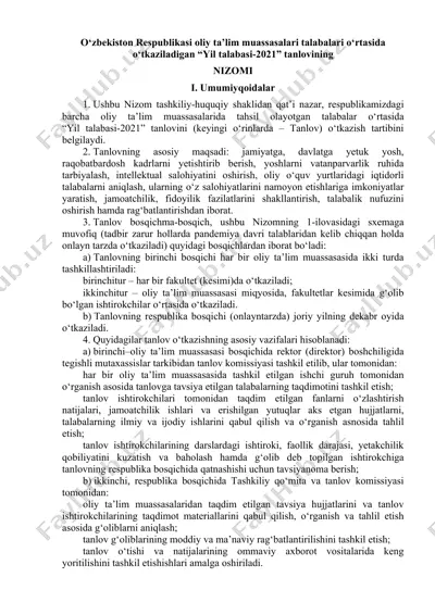 "yil talabasi-2021" tanlovi — DOCX